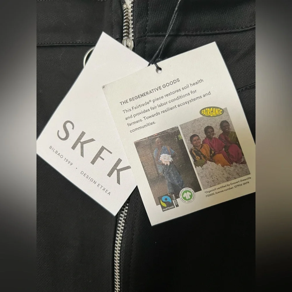 SKFK Aldaia Black Zipper Organic Cotton Skirt | EU 38 US 6